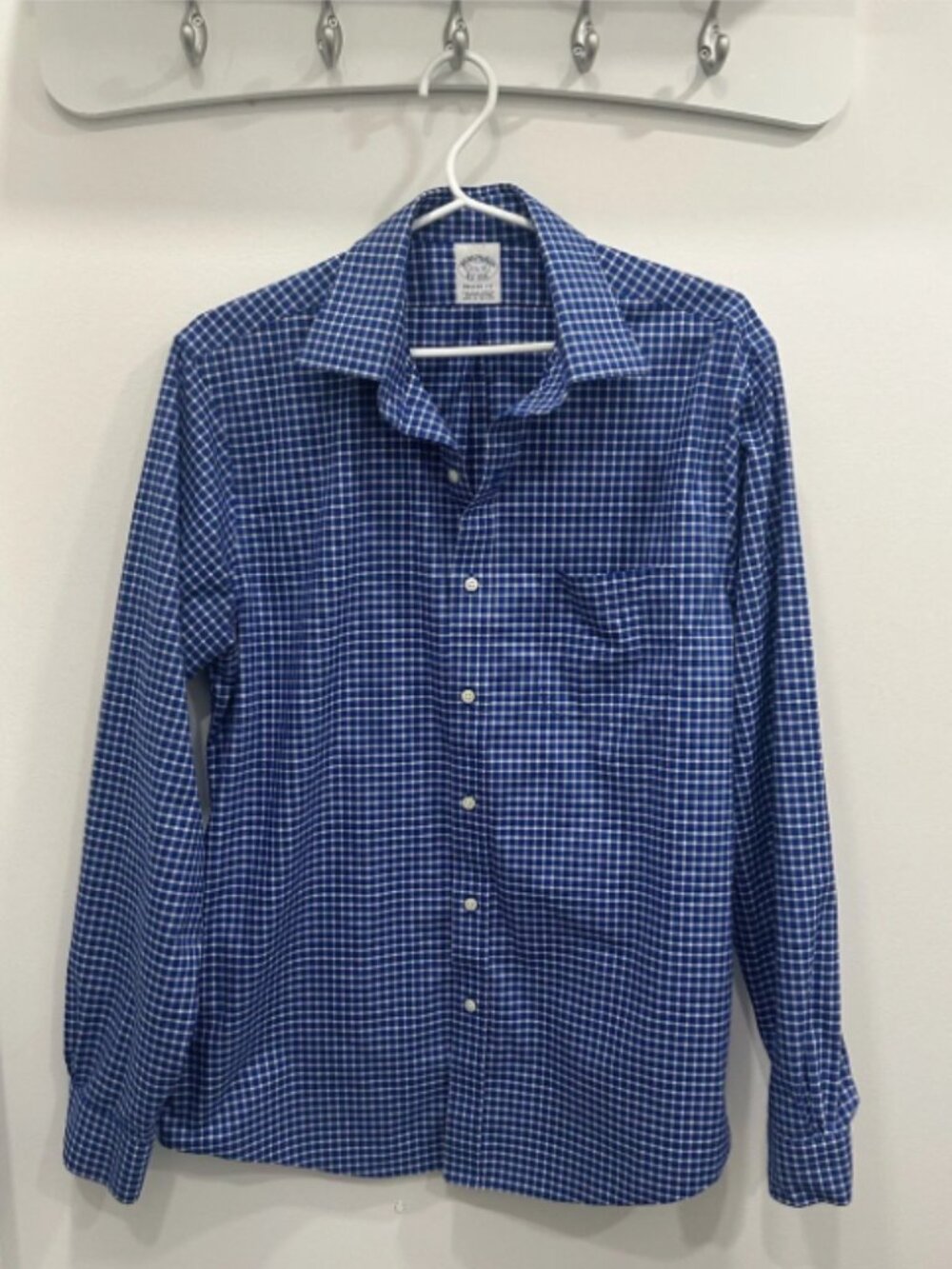 Brooks Brothers Blue and White Check Dress Shirt